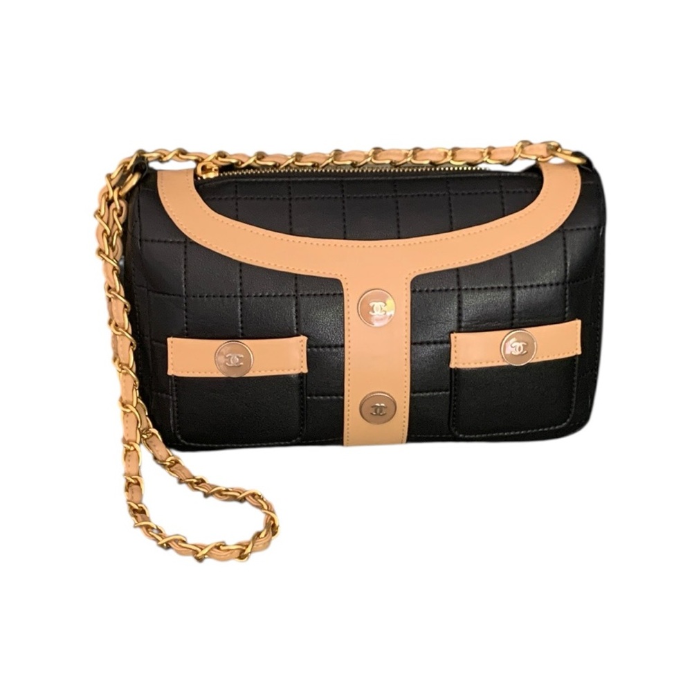 🆕 Chanel Style Choco Quilted Leather Mademoiselle Jacket Shoulder Bag 🆕 - Picture 2 of 13